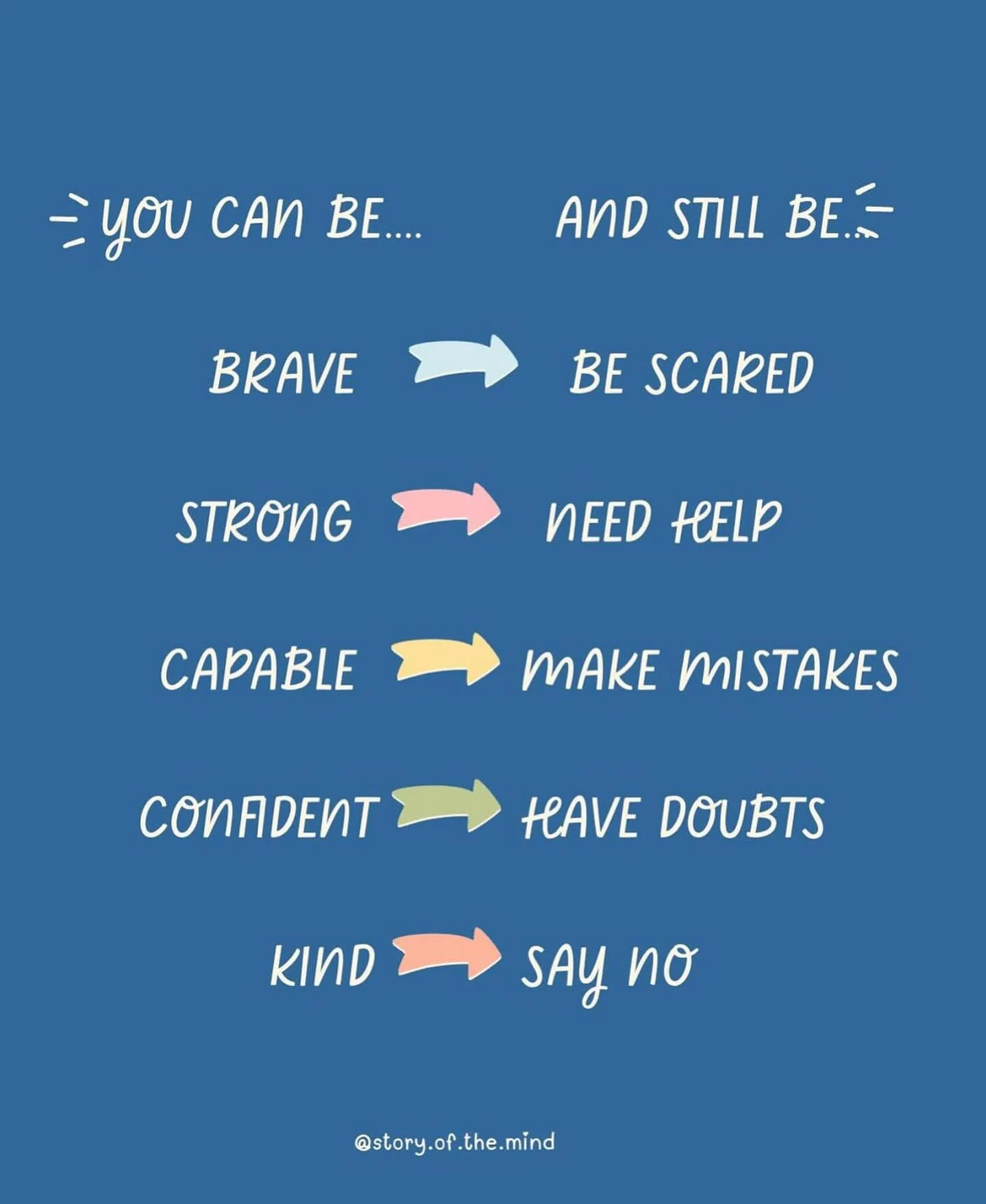 You can be brave and still be scared.

You can be strong and still need help.

You can be capable and still make mistakes

You can be confident and still have doubts.

You can be kind and still say no.

#autism&nbsp;#actuallyocd&nbsp;#anxiety&nbsp;#b