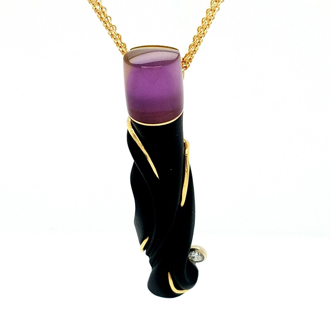 Onyx &amp; Amethyst Pendant