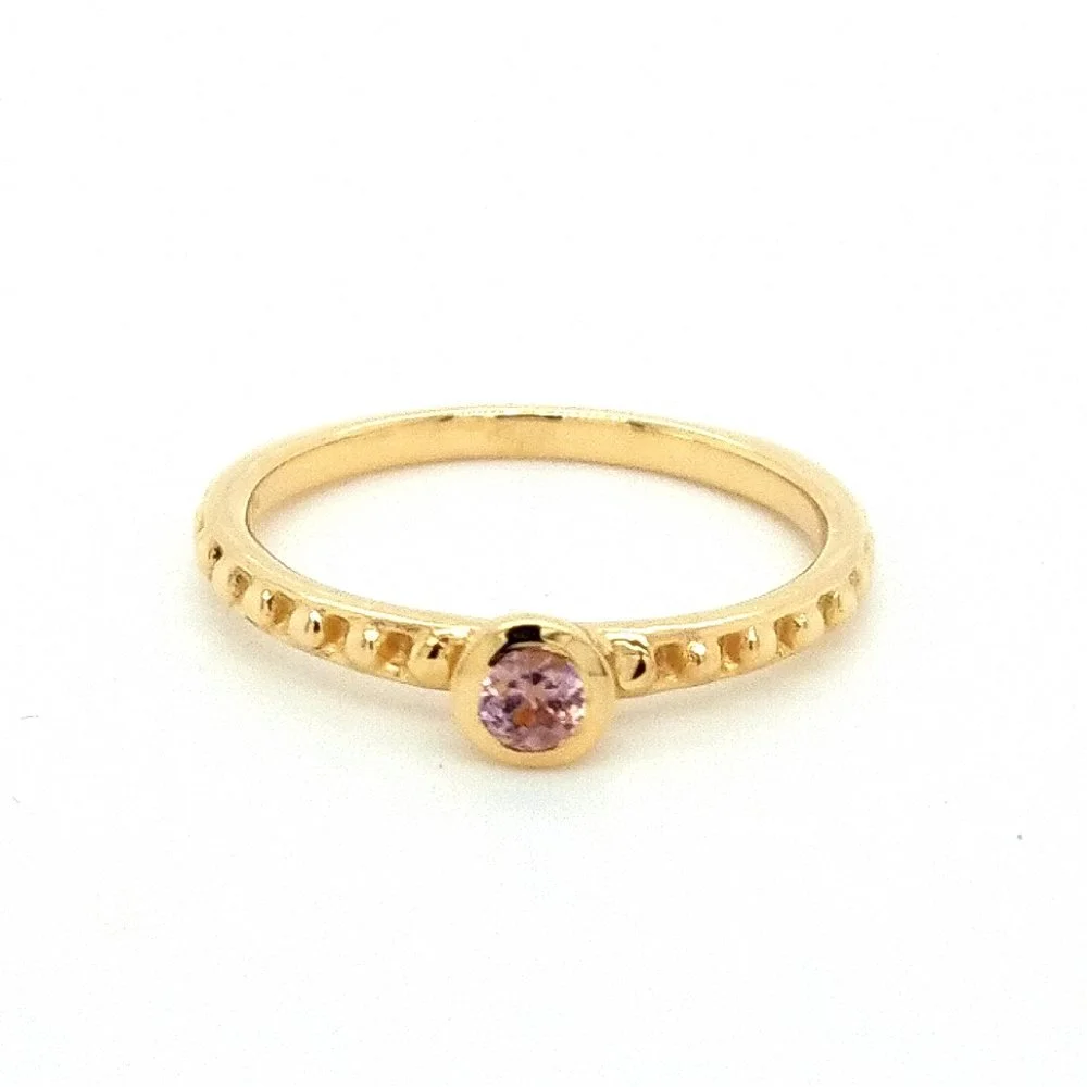 Light Pink Round Montana Sapphire Stackable Ring from Columbia Gem House