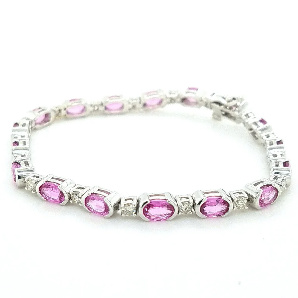 Pink Sapphire &amp; Diamond Bracelet