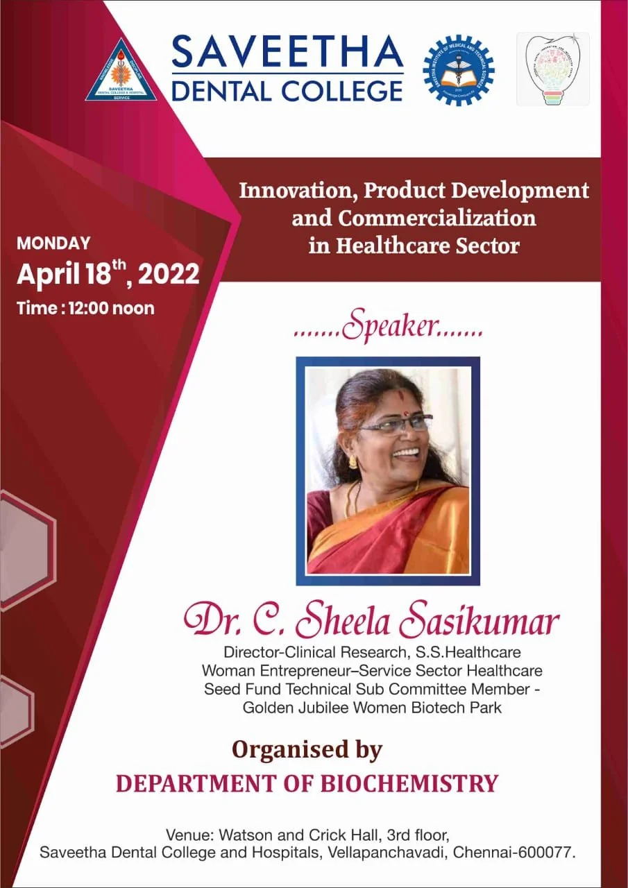 Guest Lecture on “Innovation, Product Development and Commercialization in Healthcare Sector”