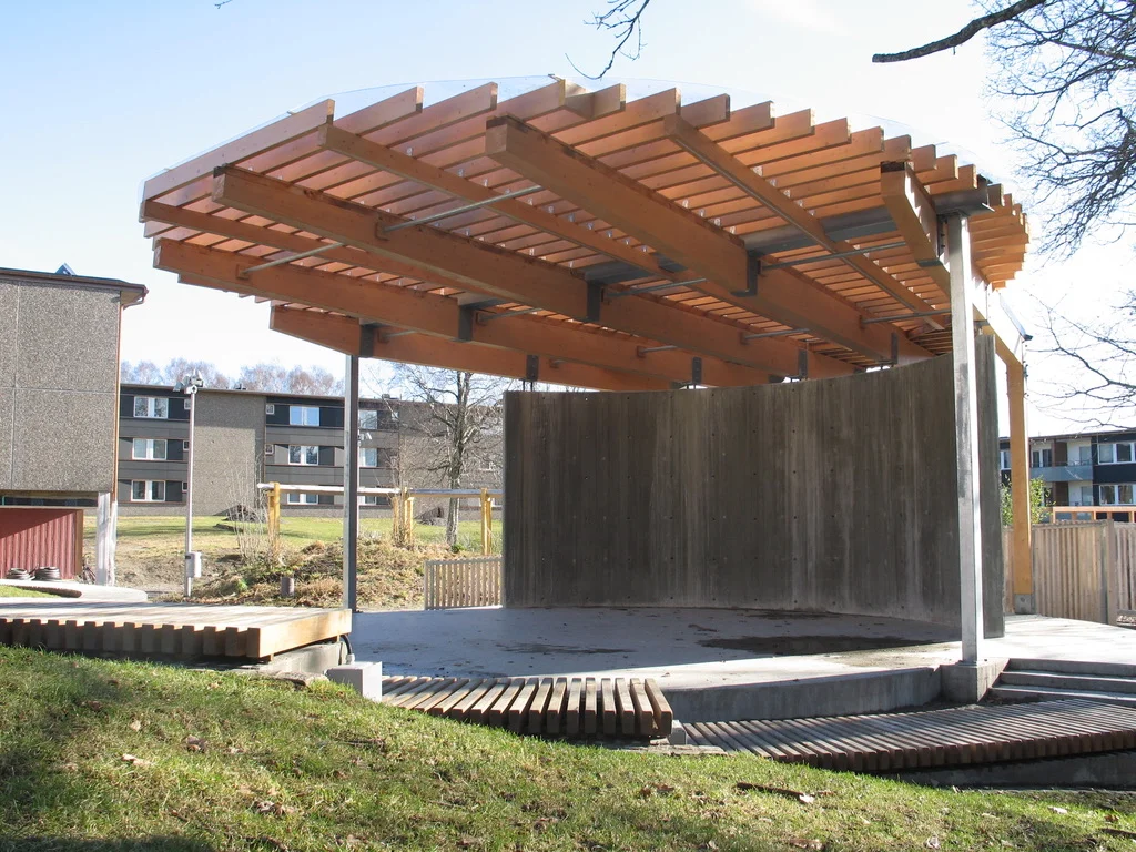 Våra paviljonger i Säteriets nya aktivitetspark