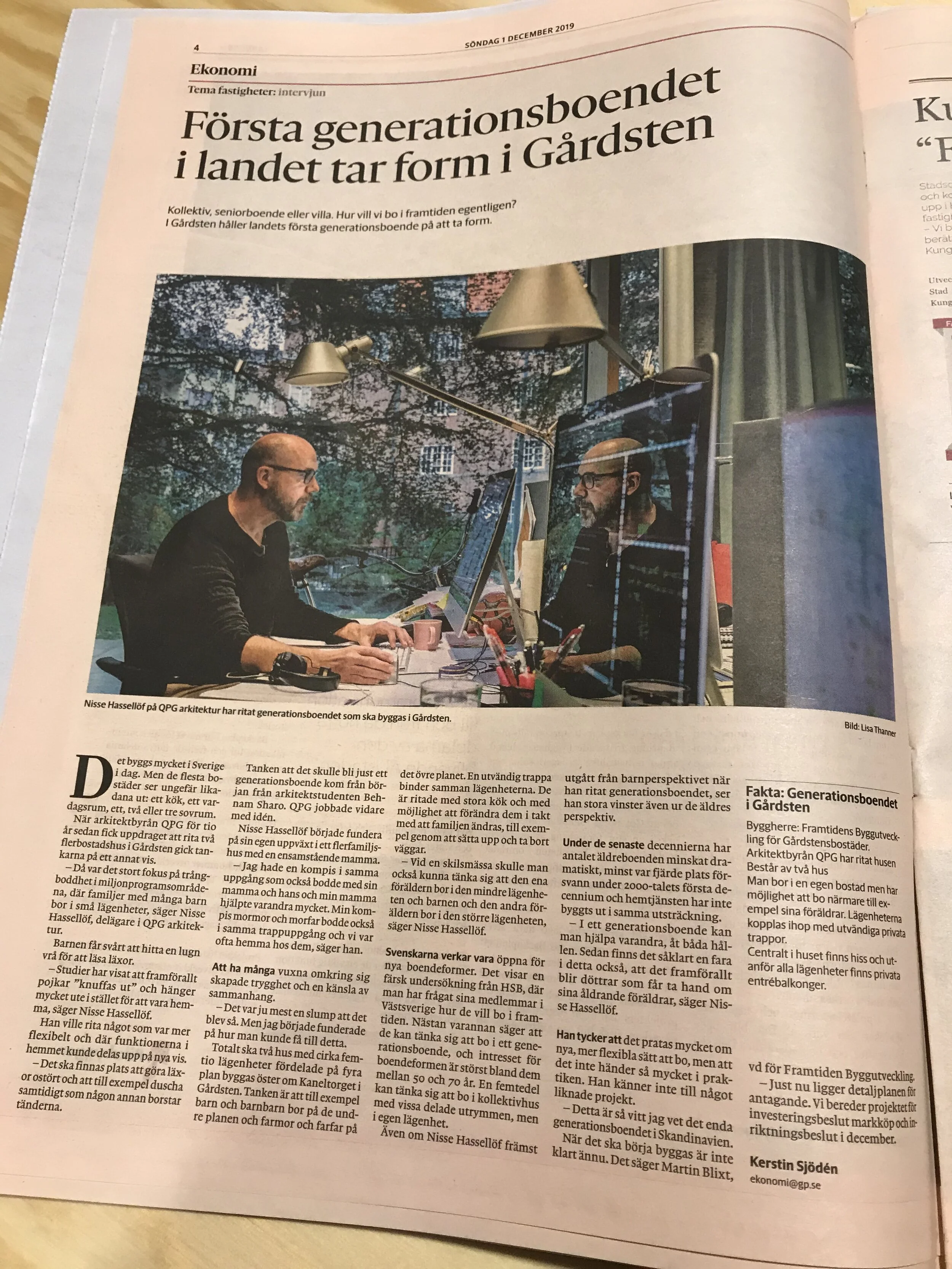 QPG ritar Sveriges första generationsboende