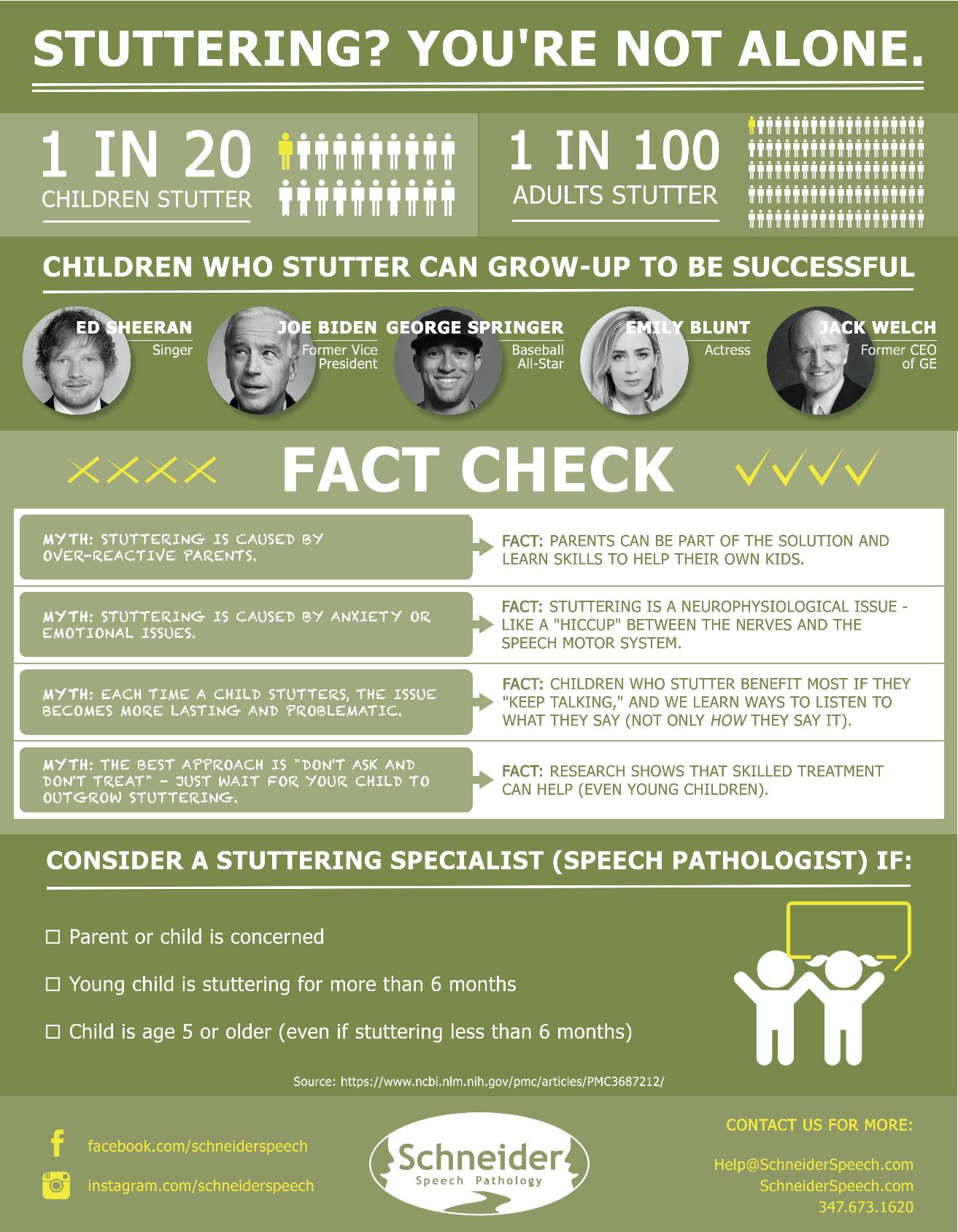 Stuttering Infographic for Parents of Children Who Stutter — Schneider ...
