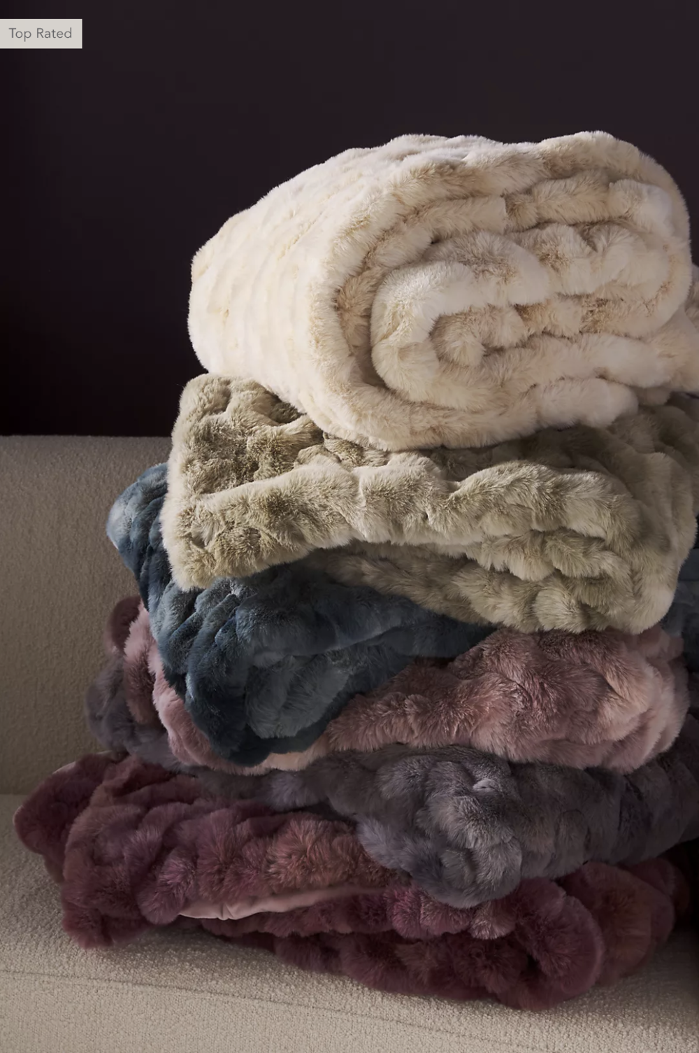 Luxe Dyed Faux Fur Throw Blanket
