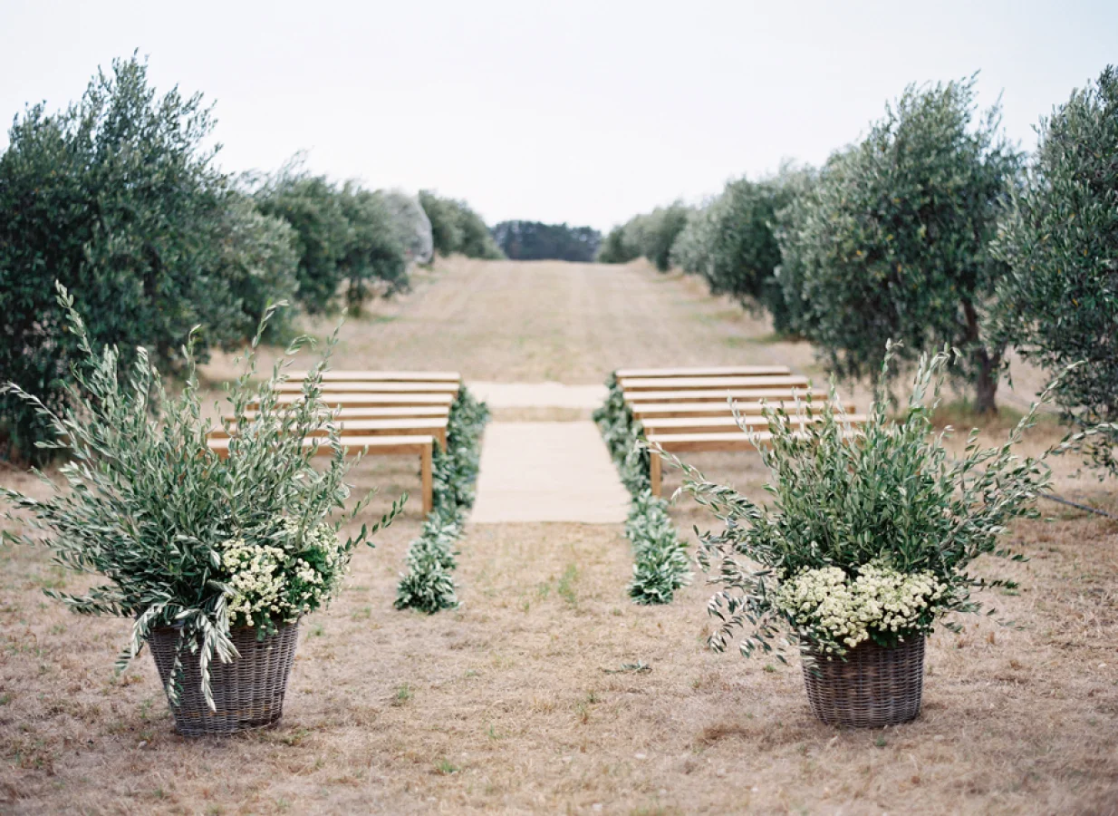 Timber wedding ceremony benches