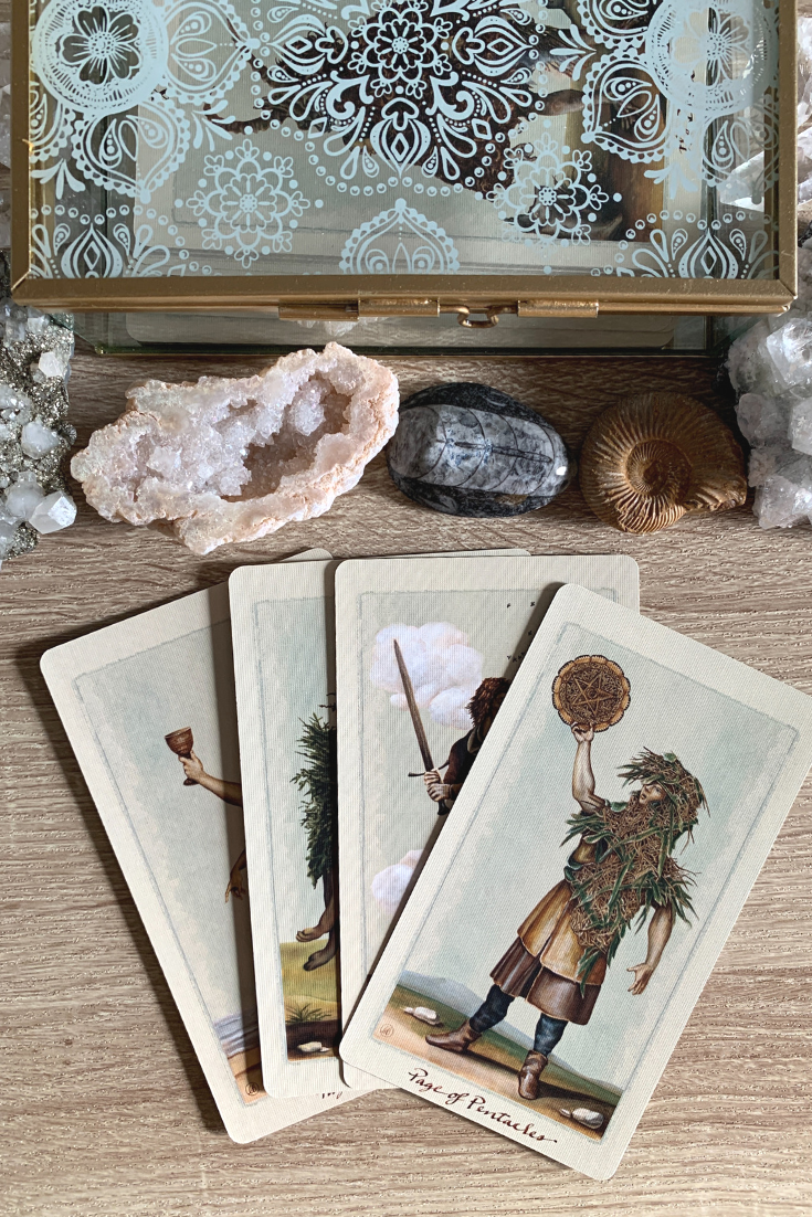 The meaning of getting multiple or lots of Pages in a Tarot card reading spread. Here is the interpretation for Page love and work readings..png