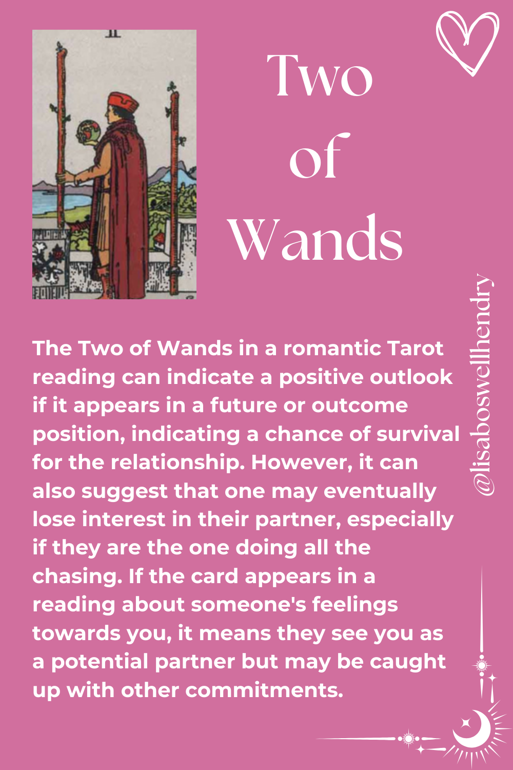 Future Love Tarot Meanings Two Of Wands Lisa Boswell