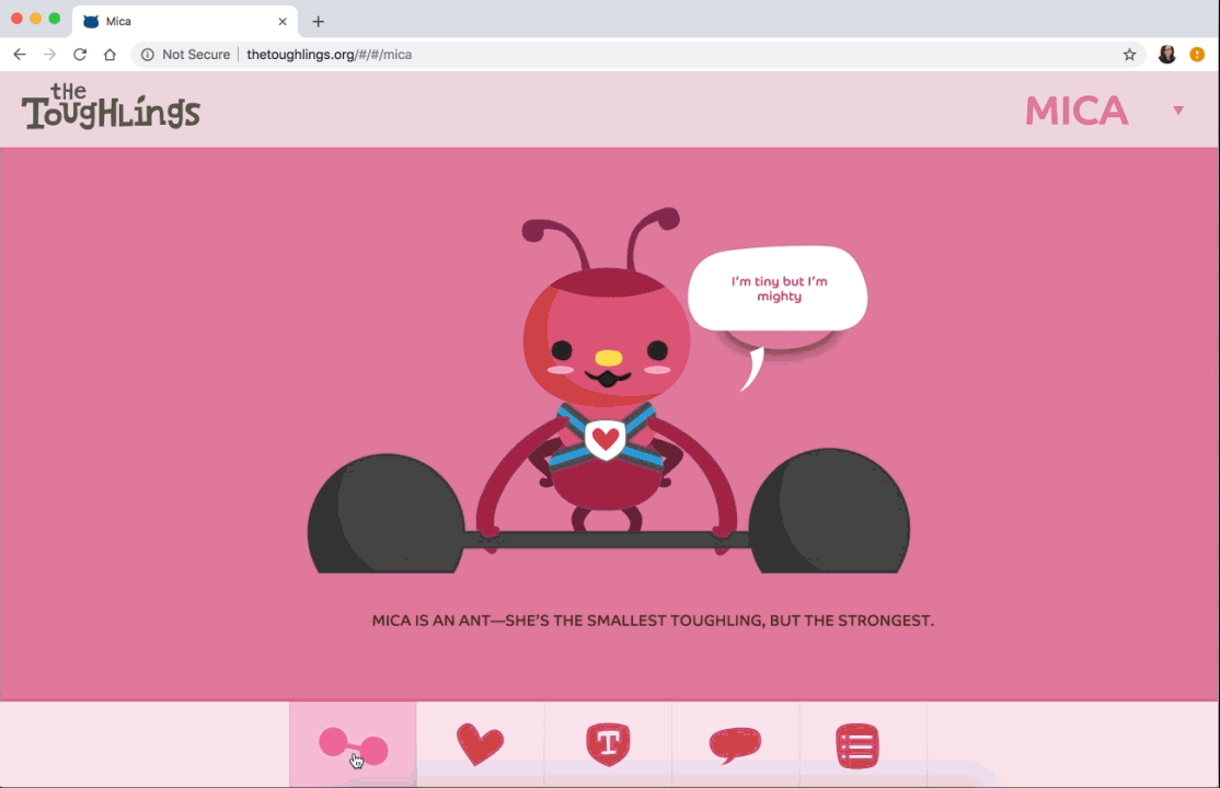 Character introduction for Mica