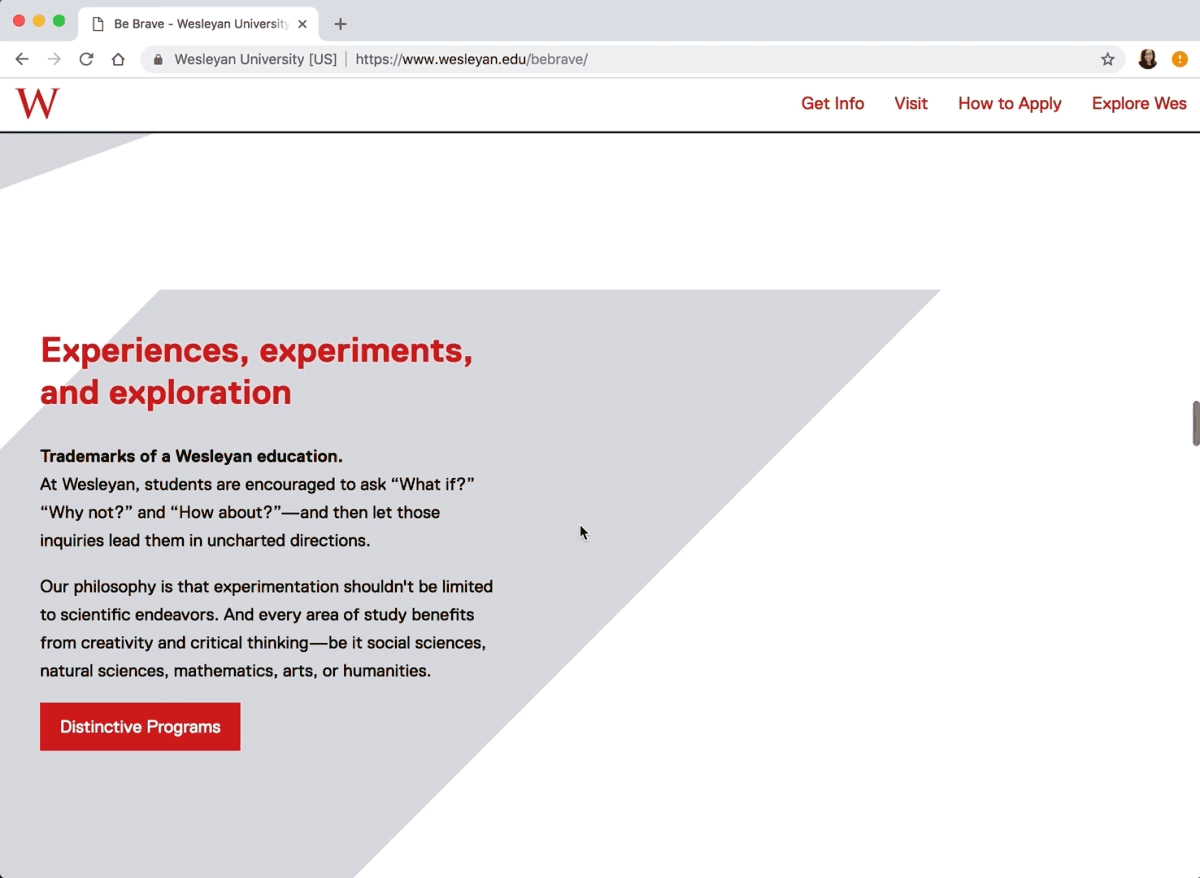 Admissions microsite: Science section
