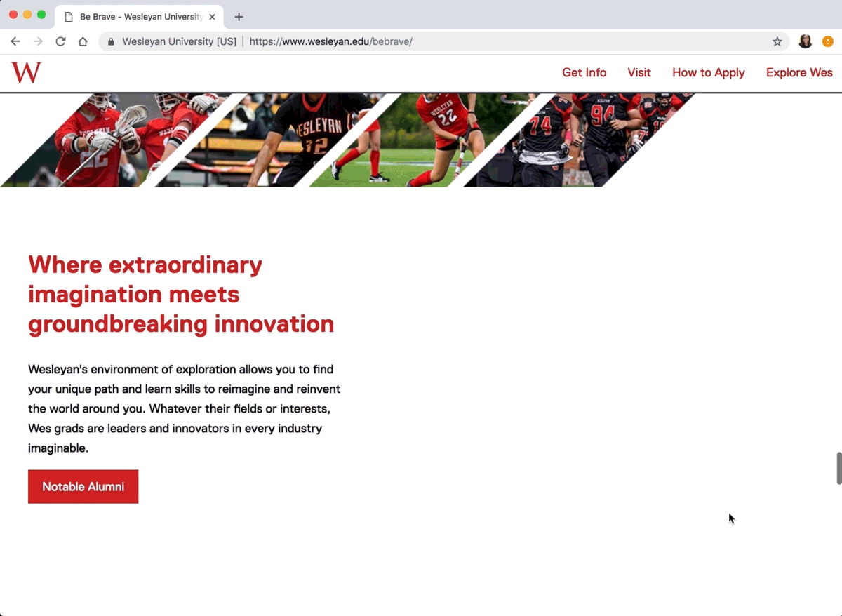 Admissions microsite: Alumni quotes