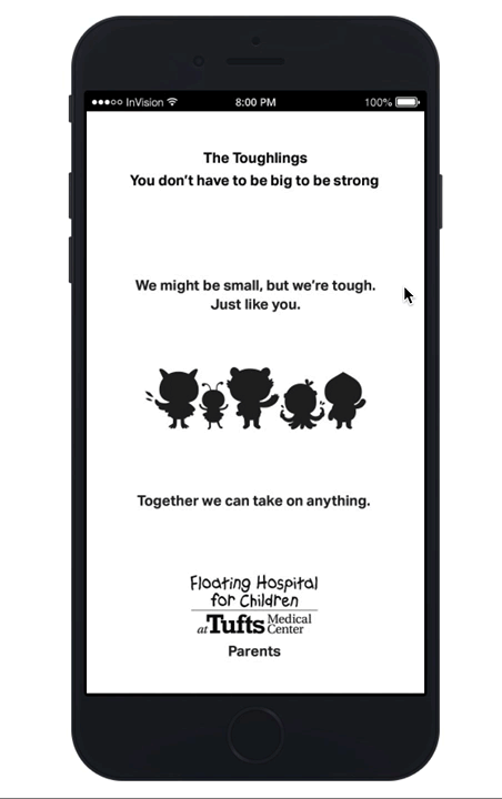Wireframe of userflow for character exploration