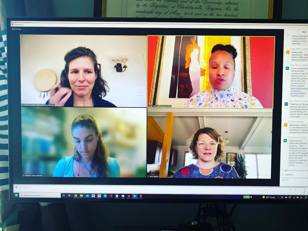 Happy 🌎 Day All.  What an inspiring hour listening in on Healthy Building Network&rsquo;s panel with changemakers Bethanie Carney Almroth, Nsedu Obot Witherspoon, Teresa McGrath and Gina Ciganik.  You women out the wind back in my sails today!  Than