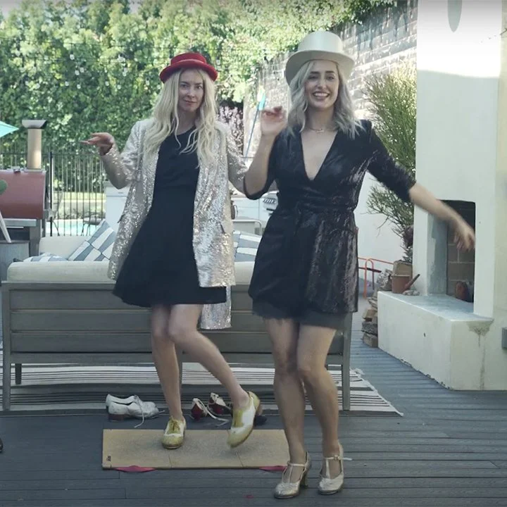 Melinda Sullivan teaches Alex Lilly to tap in the new video for "Melinda"