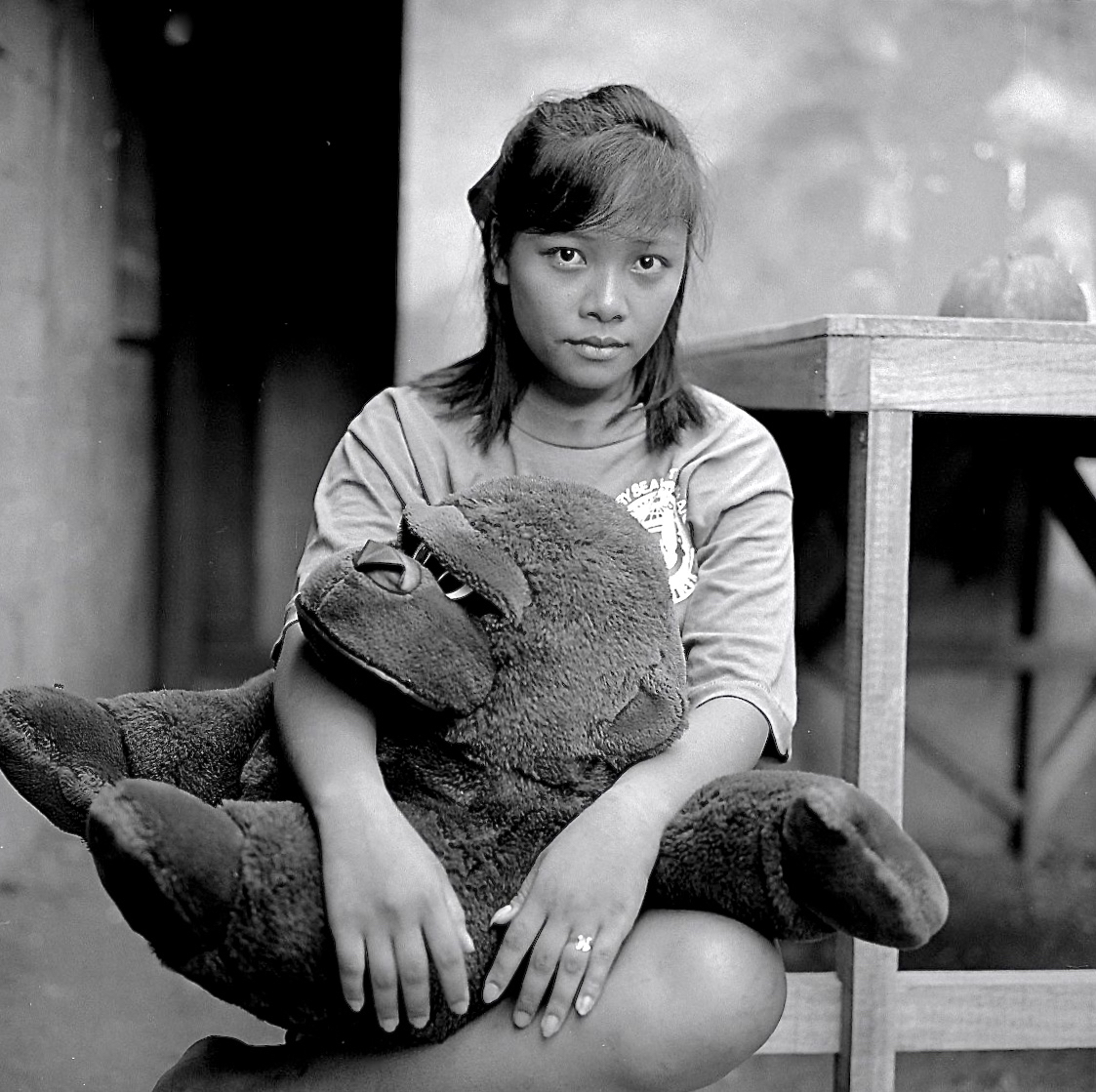 Girl With Stuffed Gorilla, Subic City, 1991