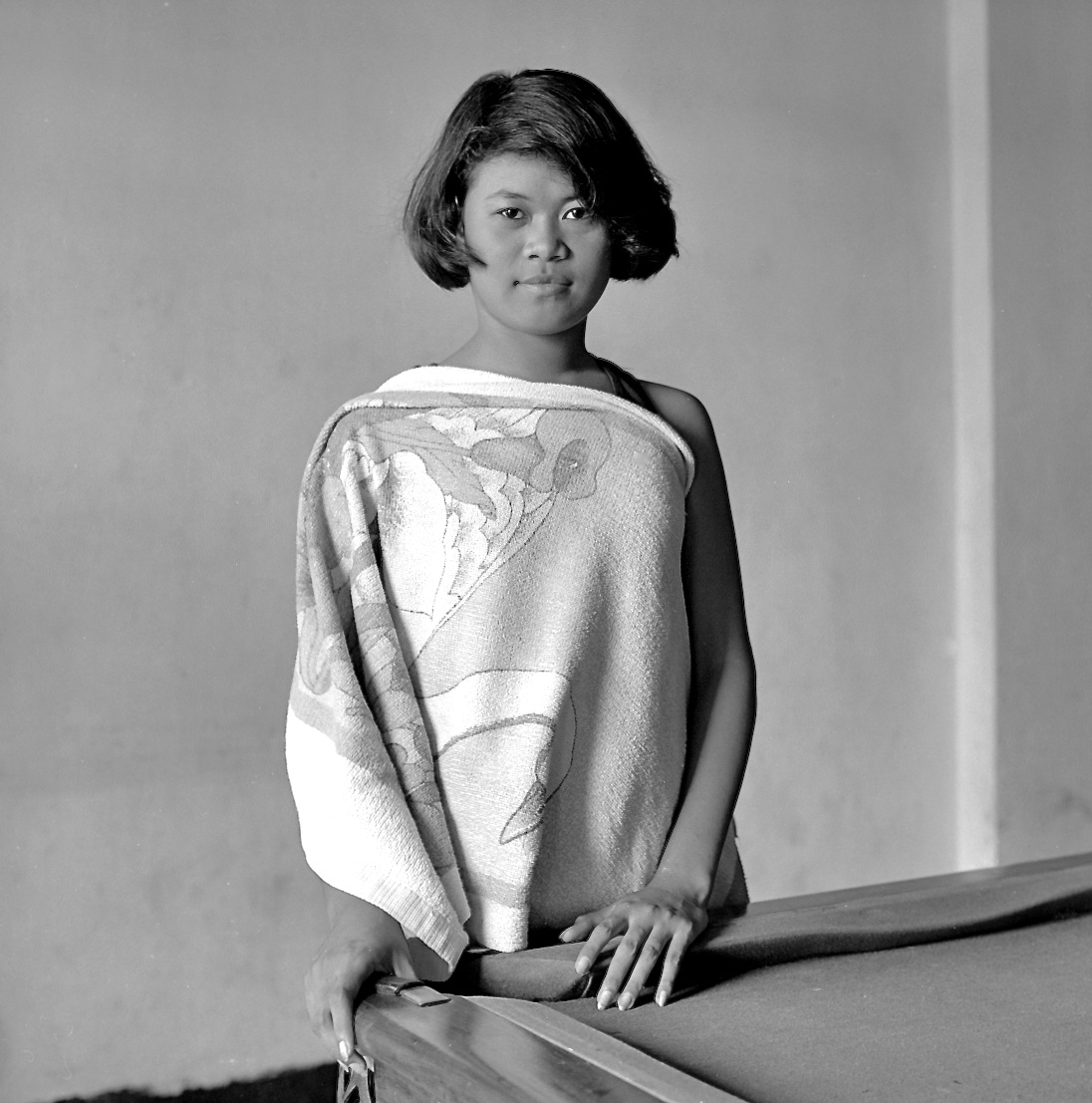 Girl in Towel, Pool Table, Subic City 1989