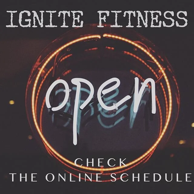 Ignite Fitness Studio is slowly resuming in-person classes starting this week! Customers can opt to attend class virtually or in the studio. We have limited class sizes and implemented safety protocols. If you have questions or want to see which clas