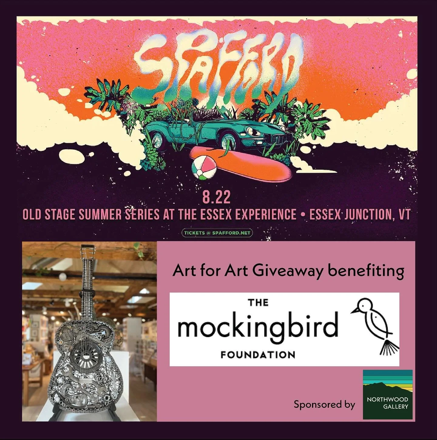 Pictures don&rsquo;t do this piece justice! Join us tonight at @spaffordmusic at @thedoubleevt @essexexperience to see this incredible sculpture in person. 

Enter for a chance to win Art while supporting the Arts. Help fund future grants through the