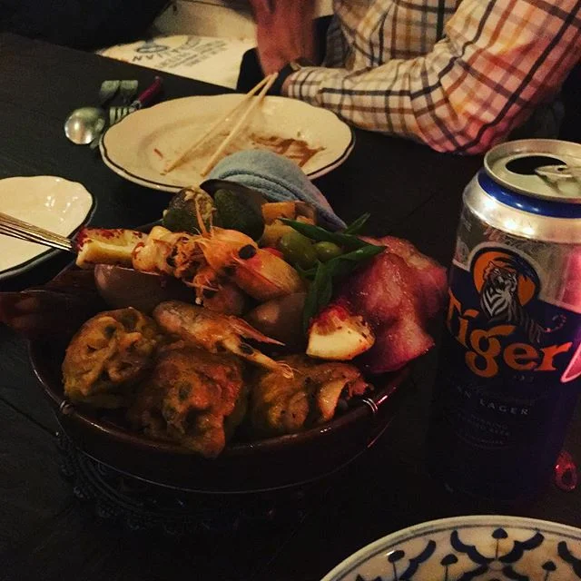 MODlab goes to dinner. #modlab #prawns #fatrice #bruh