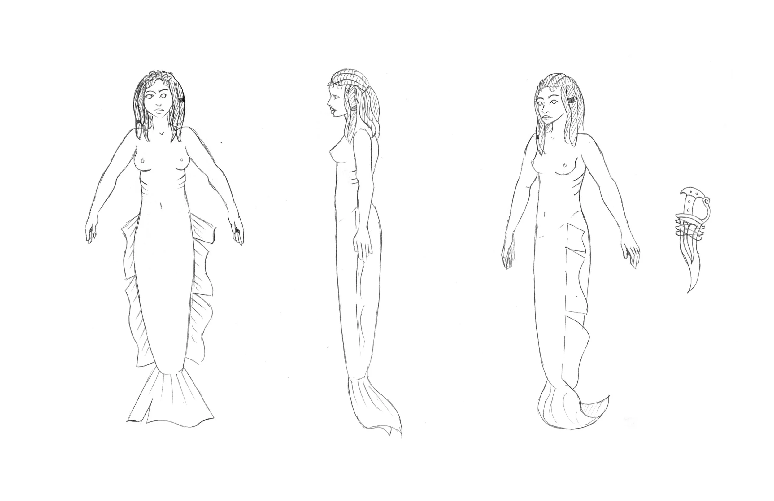 Turnaround concept for mermaid, 2016.