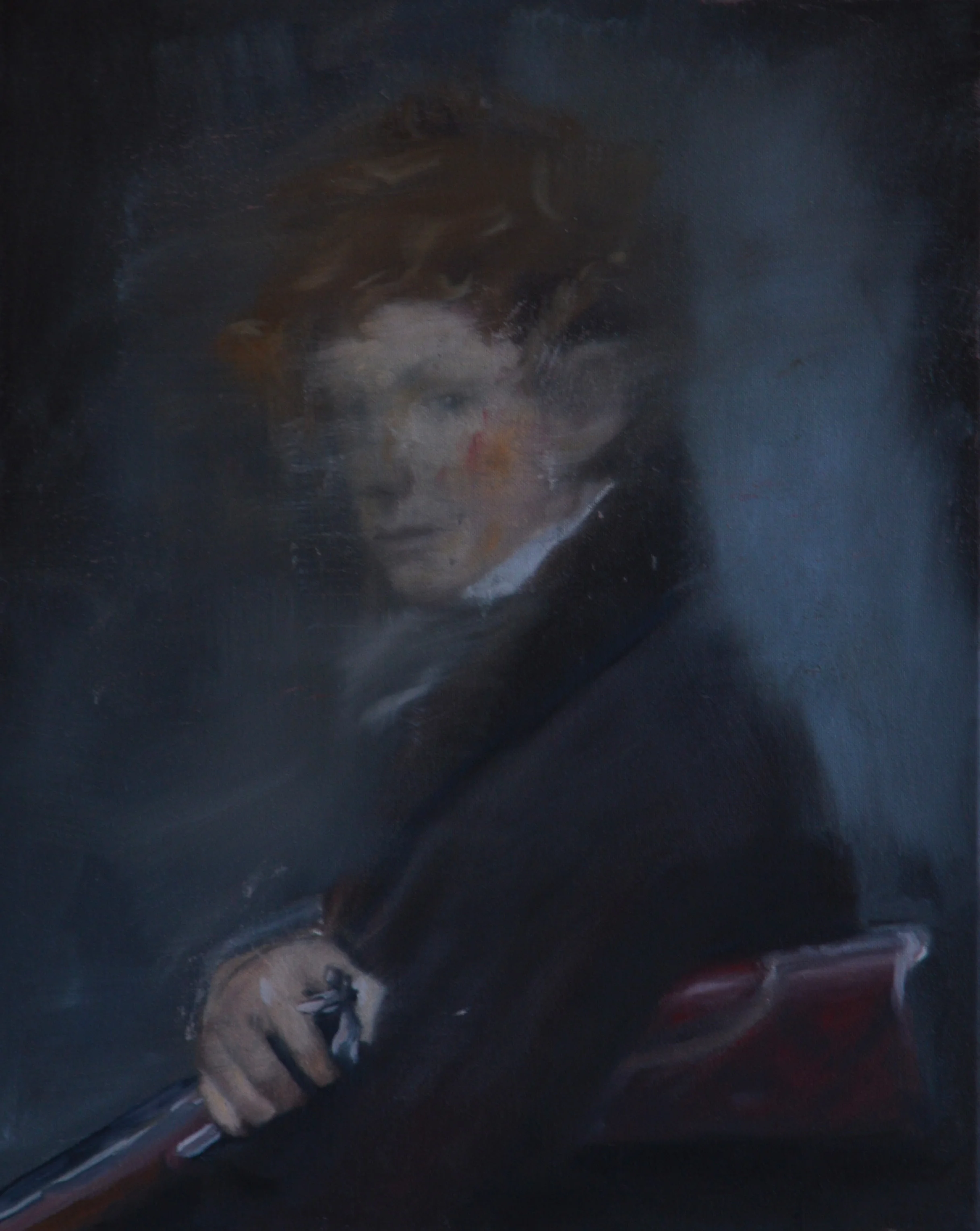 "The Hunter" after Trioson. 2016 20x16 in. Oil on Canvas.
