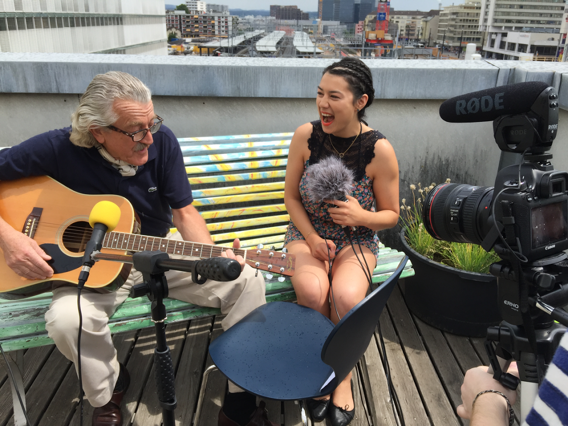 Interviewing Dieter Meier for BalconyTV Zurich (2015).