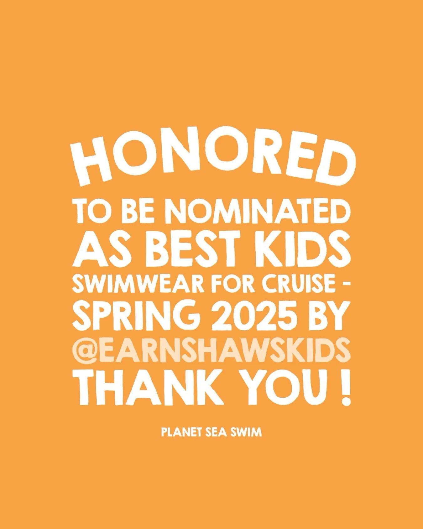 Honored to be nominated as best kids swimwear for cruise - spring 2025 by @earnshawskids 
Thank&nbsp;you&nbsp;!

#planetseakids 
	&bull;	#ChildrensBoutique
	&bull;	#BabyClothingBoutique
	&bull;	#BoutiqueStyle
	&bull;	#BoutiqueBabyClothes
	&bull;	#Kid