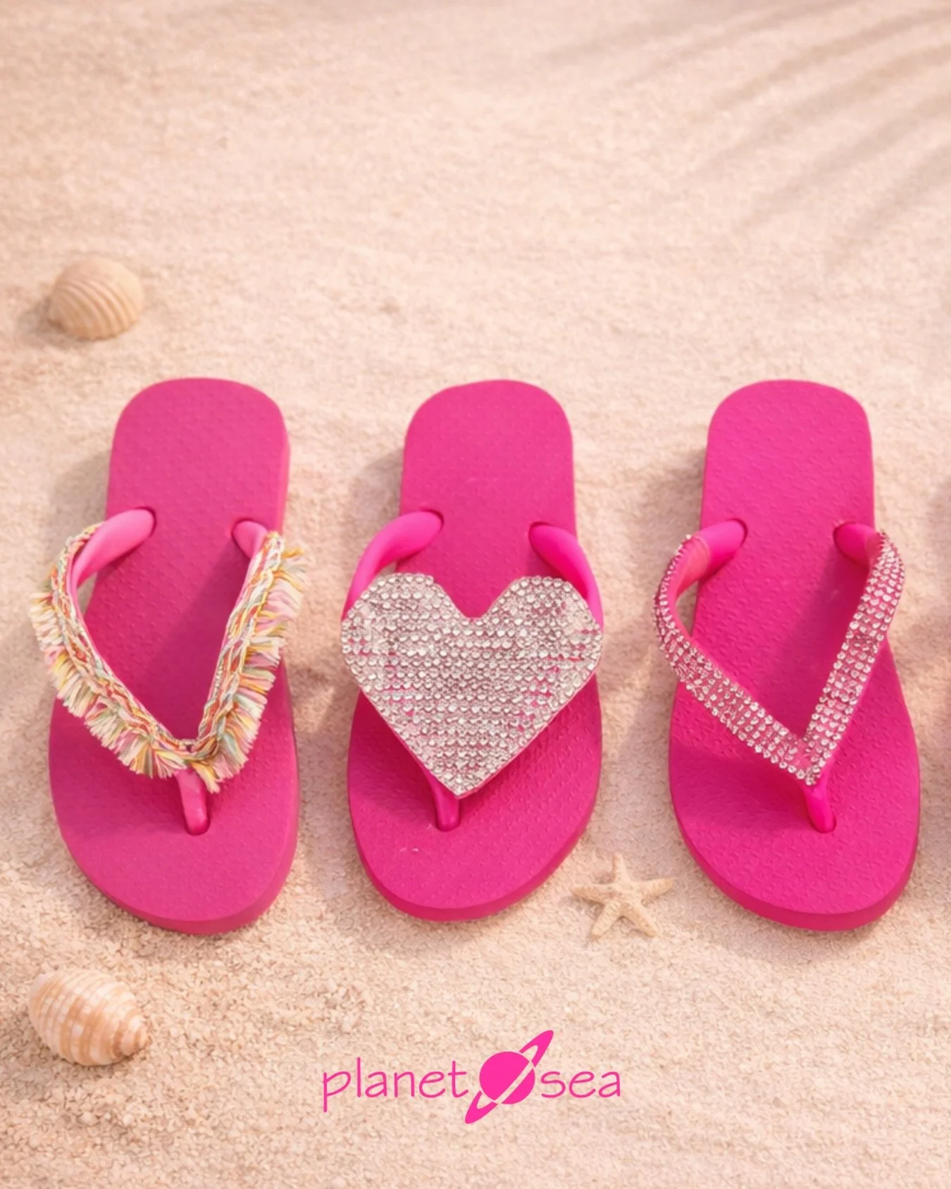 Sun, sand, and sparkle ✨💖
Step into summer with our cutest flip-flops&mdash;made for little feet that love to shine! 🌊👣

#PlanetSeaKids #SummerVibes #LittleStyle #BeachReady #KidsFashion SunnyDays