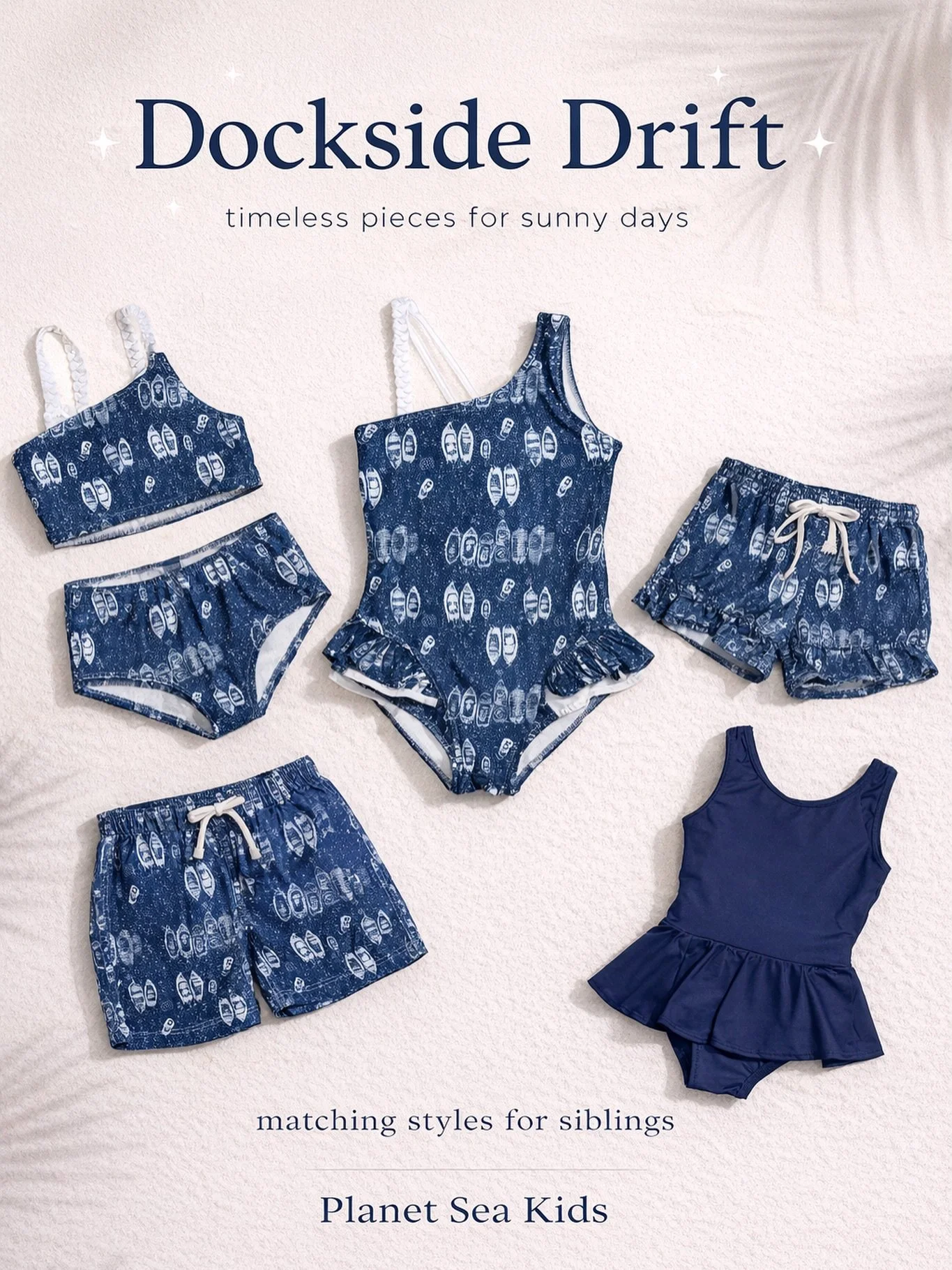 Dockside Drift 

Timeless pieces made for sunny days, salty air, and the sweetest sibling moments.

Our matching styles were designed to bring comfort, elegance, and effortless summer charm to every beach adventure.

Because the best memories are mad