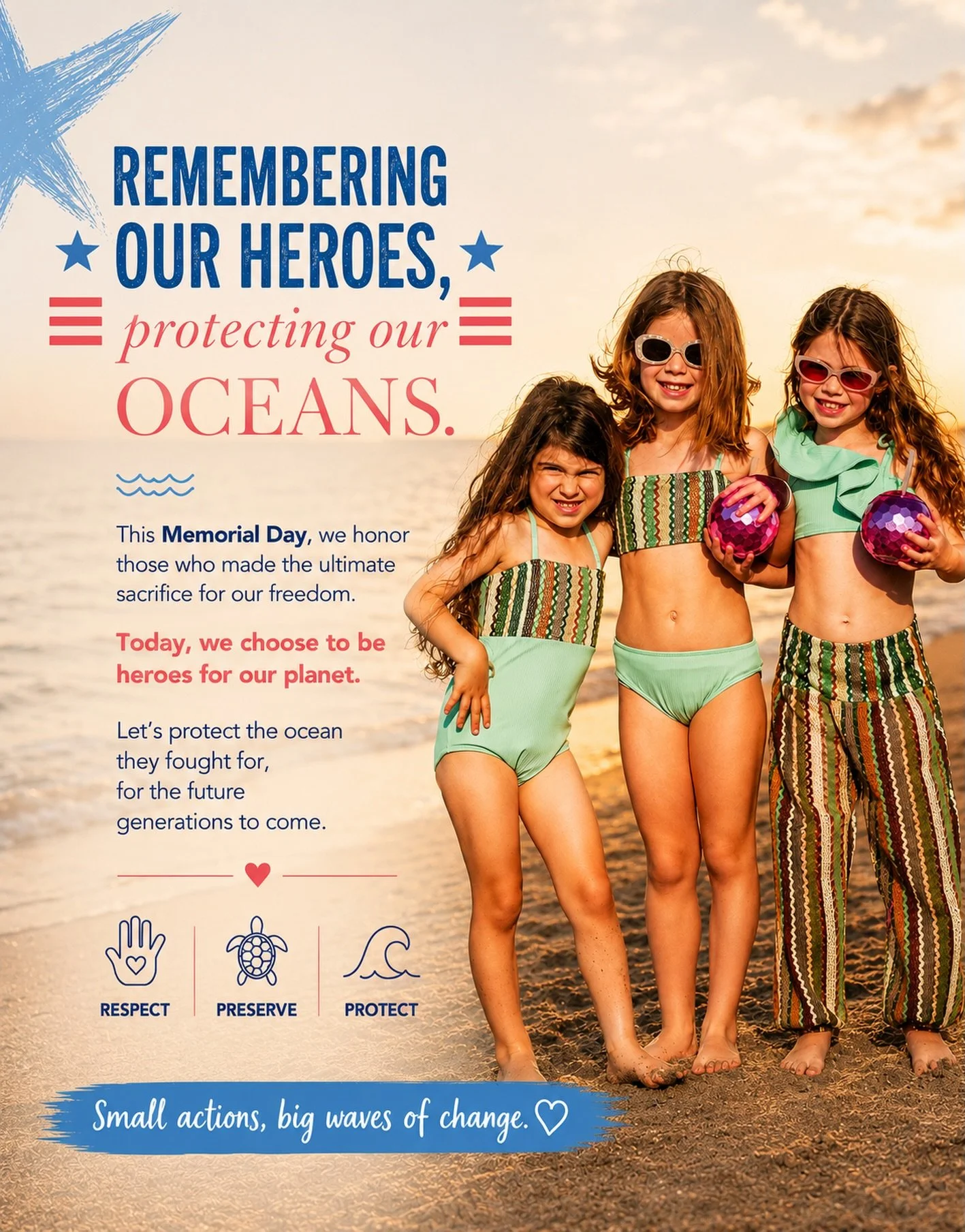 Honoring the brave.
Protecting what we love most. 🌊🇺🇸

This Memorial Day, we remember the heroes who gave everything for our freedom &mdash; and celebrate the beauty of the moments we share by the ocean.

Small actions today create big waves for t