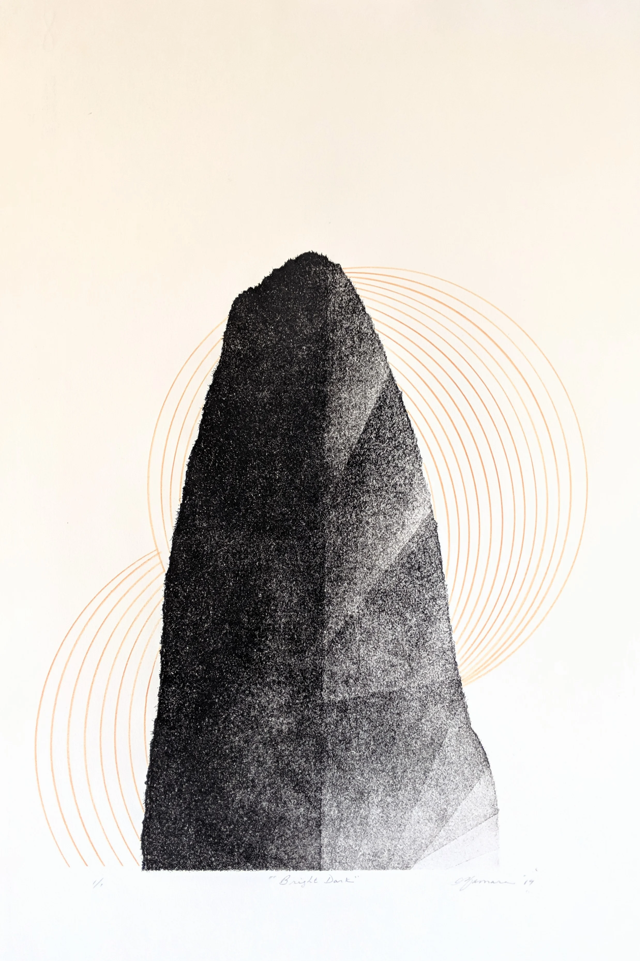 SOLD monoprint on Rives paper 20’’ x 16’’ framed 2019