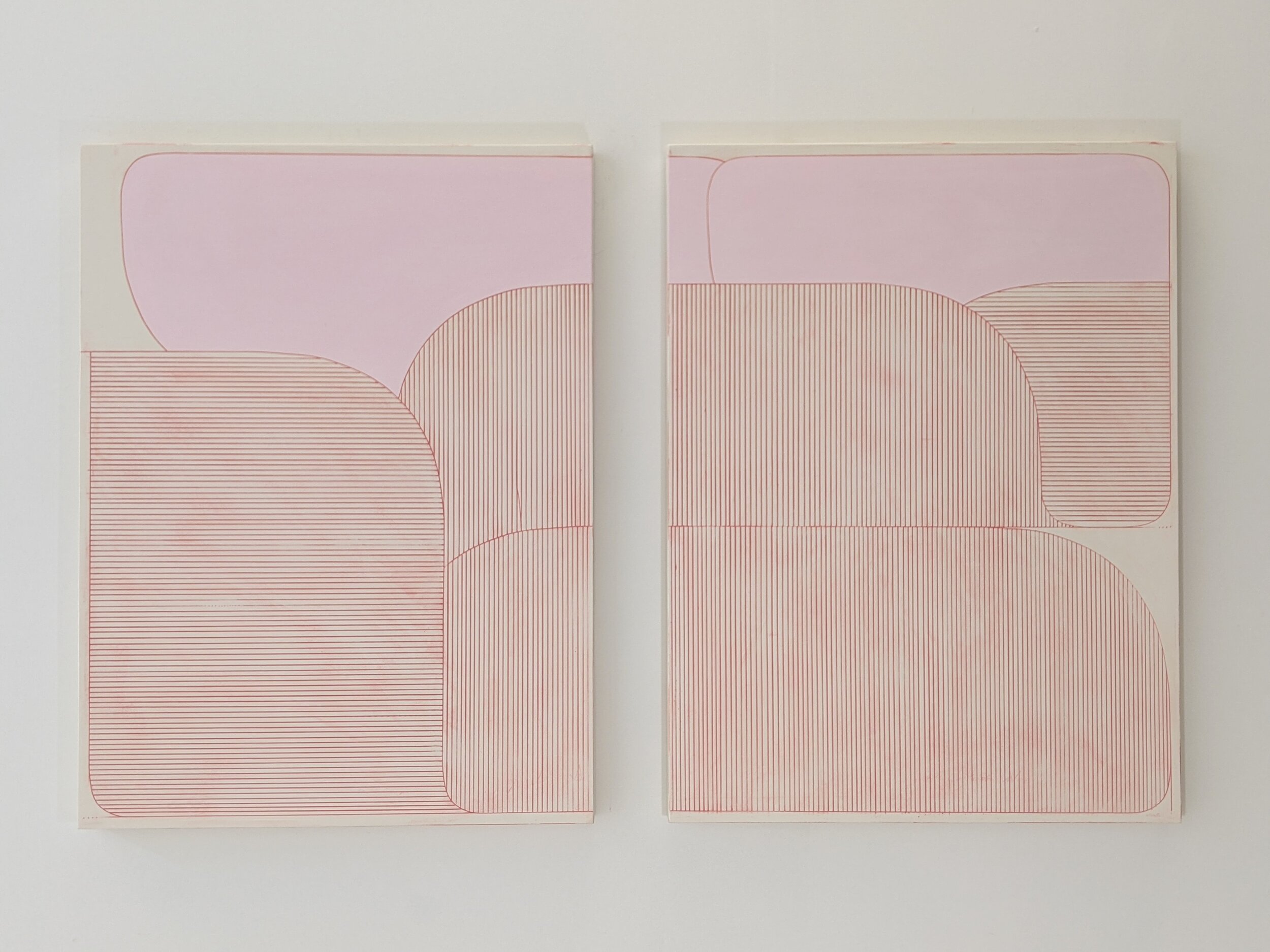 Pink Crest (diptych) 