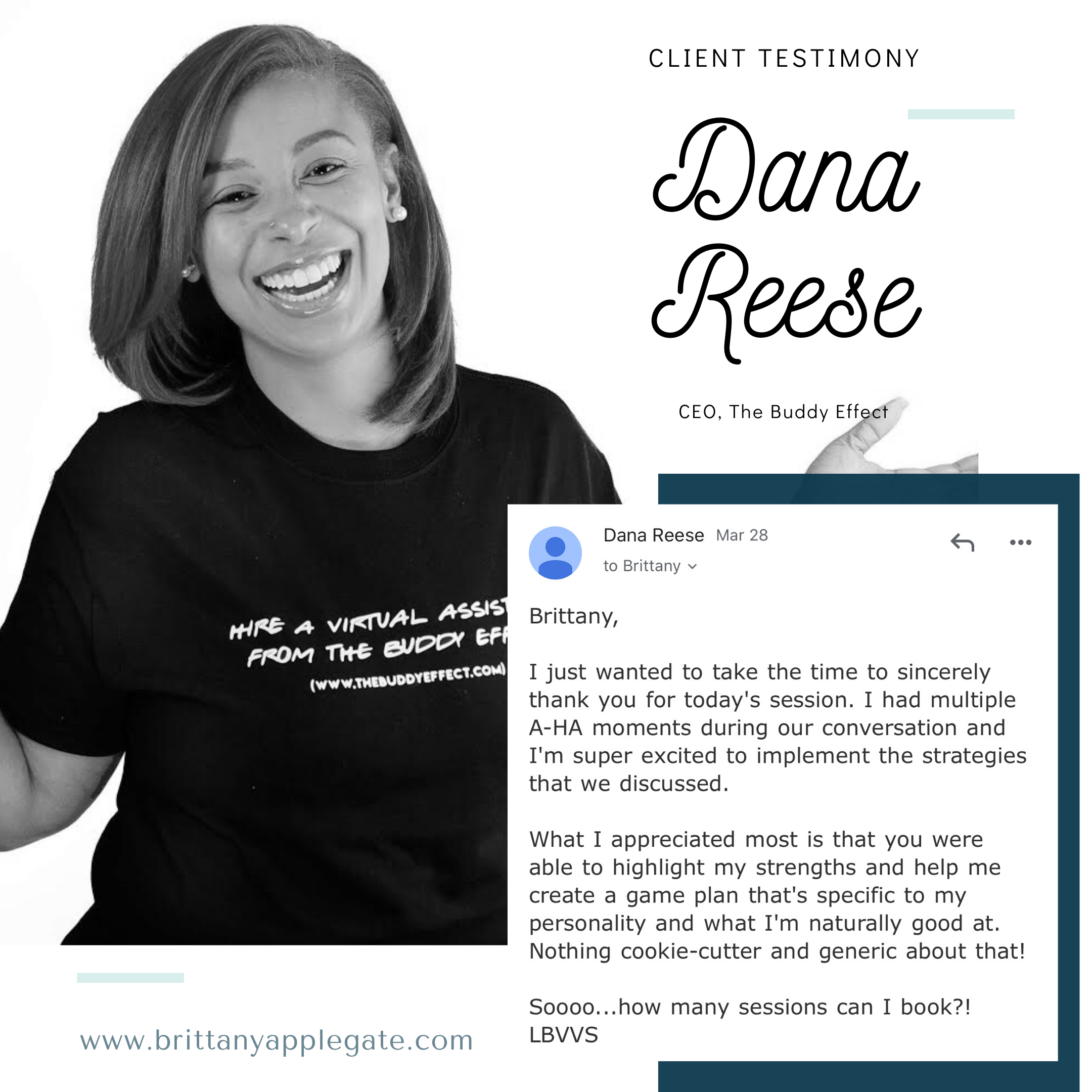 Dana Reese, CEO of The Buddy Effect (Virtual Assistance Company)