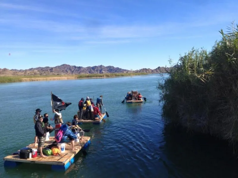 These intersession students built rafts and floated and camped on the river for 3 days (with life jackets on!).