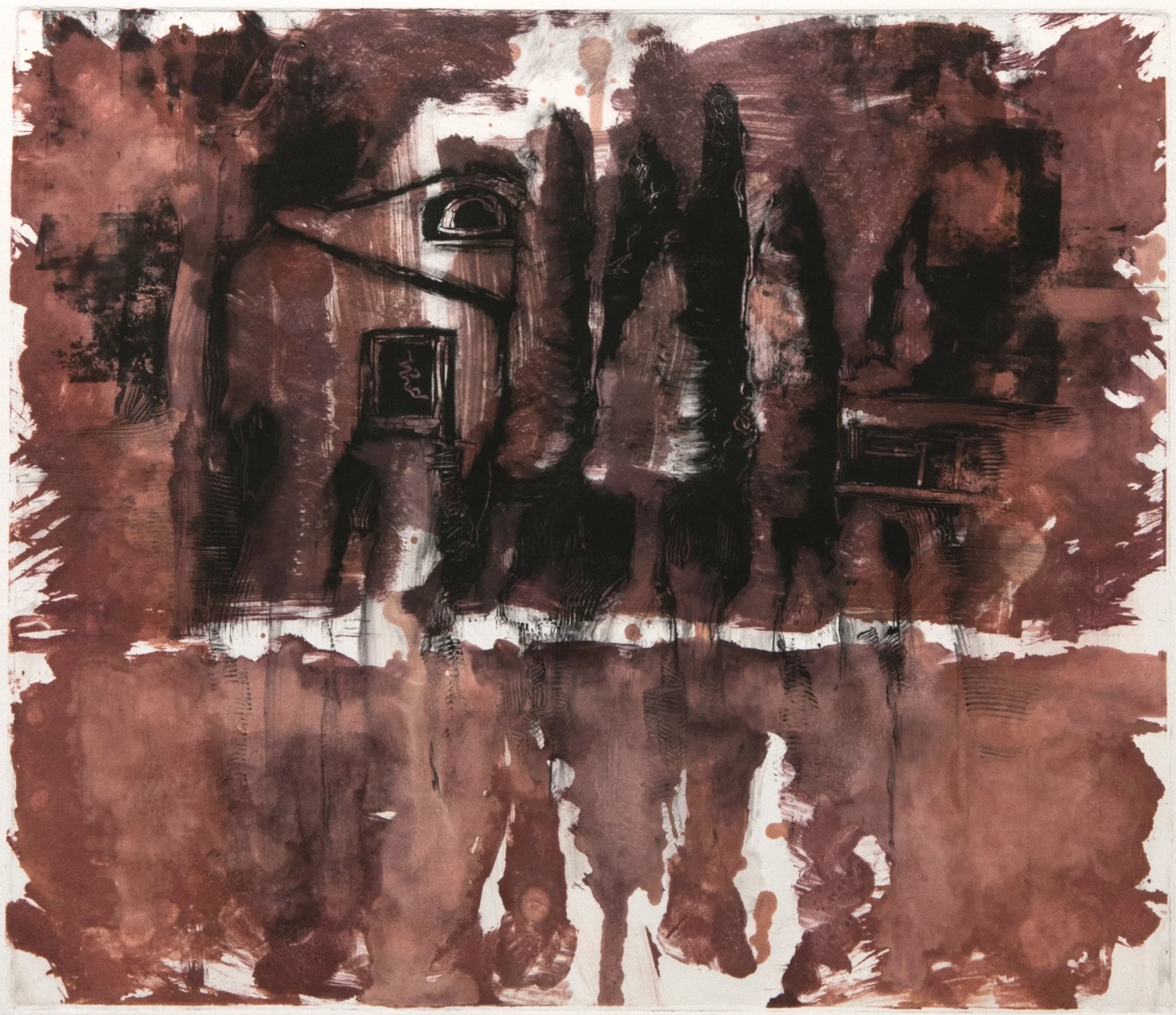 Pisa Sketch monotype on paper