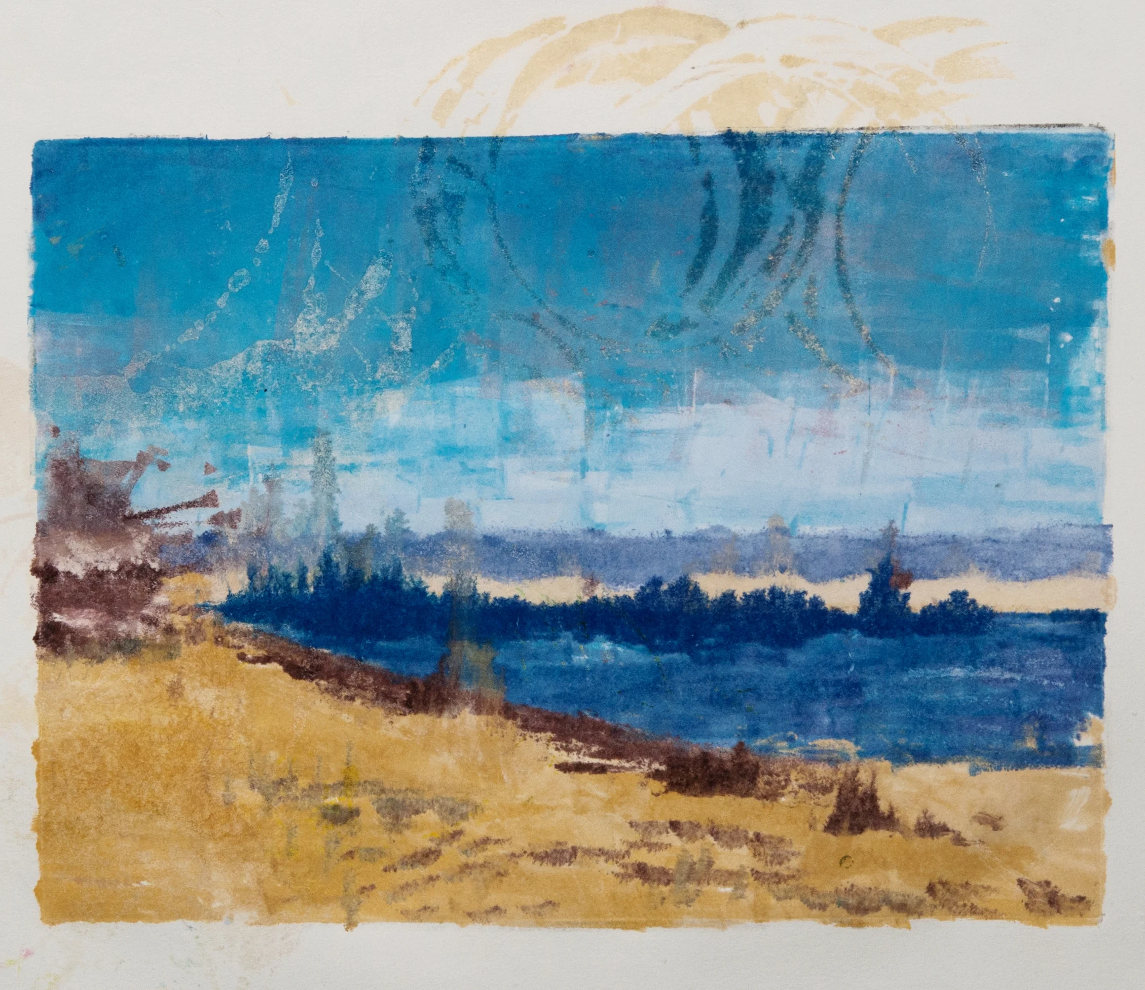 An Uplifting Trip water based monotype on paper 