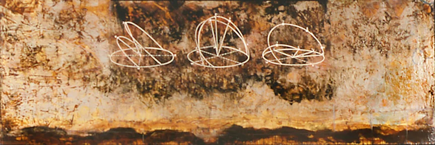 Bird Migration Map, 1997 encaustic and oil on panel 30 x 96 inches Corporate Collection Boly Welch
