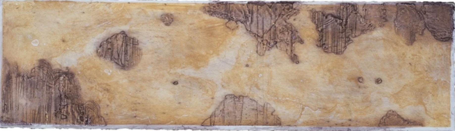 Cartography Study 3, encaustic collagraph monoprint on paper 8 x 21 inches. Studio Inventory