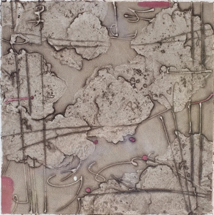 Cloud Study 1 , encaustic collagraph monotype on paper 10 x 10 inches. Available at Warnock Fine Arts , Palm Springs