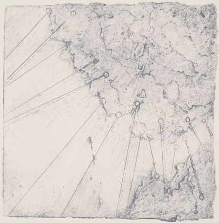 Calving 6, encaustic collagraph monoprint on paper 8 x 8 inches. Available at Warnock Fine Arts , Palm Springs