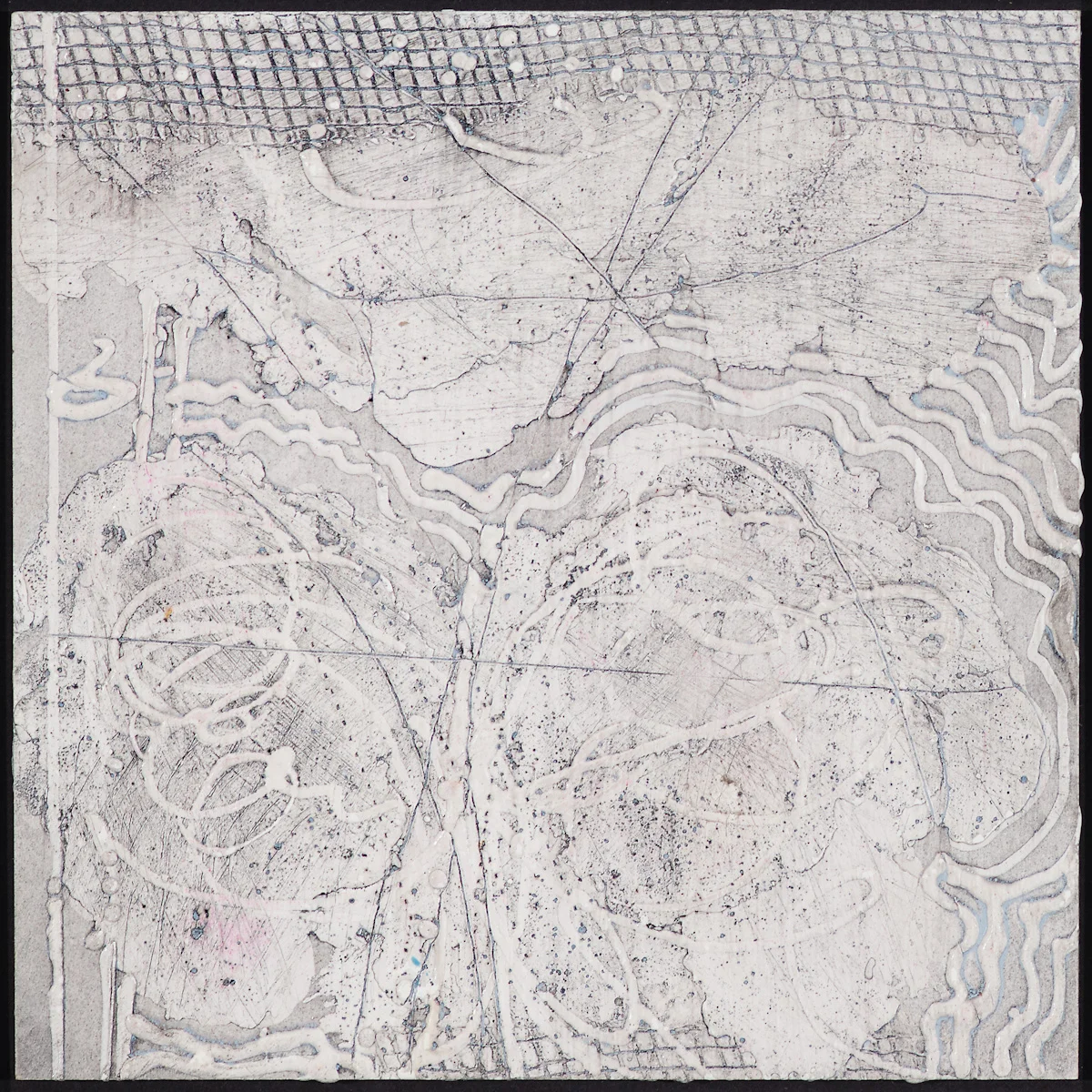 Arctic Contour 1. encaustic and ink on panel 6 x 6 inches Inquire for price