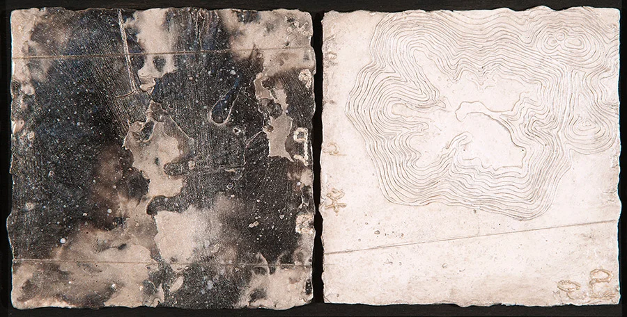 Pluto Atlas Study encaustic and oil on panel 6 x 12 inches Inquire for price