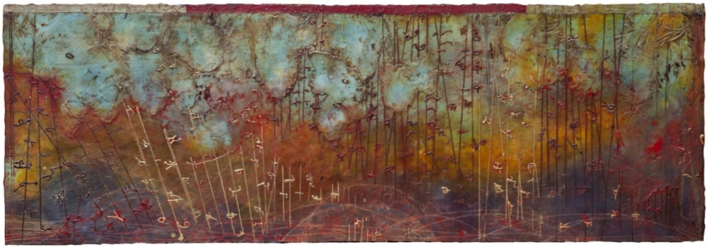 Quantum Singularity, 2011 encaustic and oil on panel 24 x 70 inches Private Collection, Seattle