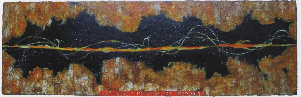 Corona Flare II, 2010 encaustic and oil on panel 24 x 72 inches Private Collection, Bellevue, WA