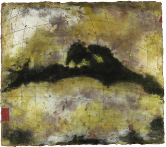 Sun Storm Table , encaustic and oil on panel 26 x 24 inches Private Collection