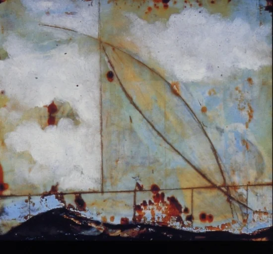 Degenerate Era , 1997 encaustic and oil on panel 8 x 8 inches Private Collection, Portland