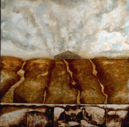 Residual Legends 1, 2001 encaustic and oil on panel 60 x 60 inches Private Collection Portland
