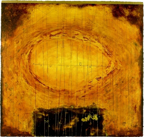 Particle Vortex, 2008 encaustic and oil on panel 48 x 48 inches Private Collection, Portland