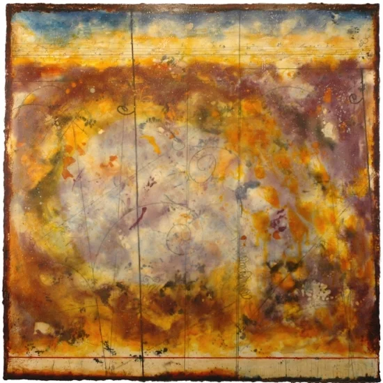Celestial Cartography, 2009 encaustic and oil on panel Private Collection, Topanga Canyon, CA