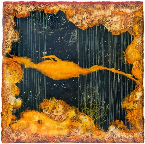 Solar Flare II, 2010 encaustic and oil on panel 45 x 45 inches Private Collection, Portland